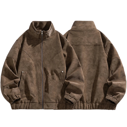 Essential Suede Zip Jacket